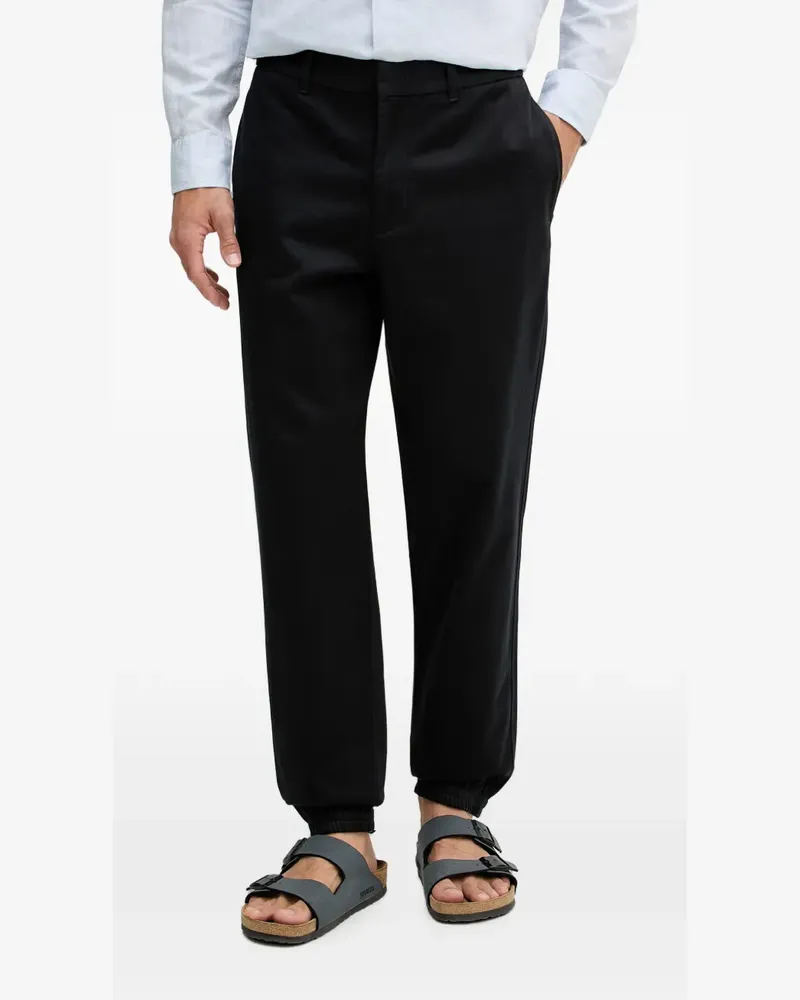 Armani Exchange monogram-pattern elasticated-cuff trousers - Blau Blau