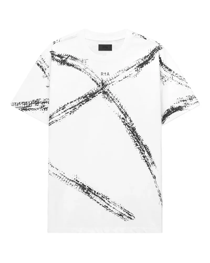 RTA Liam T-Shirt mit Schlangen-Print - Weiß Weiß