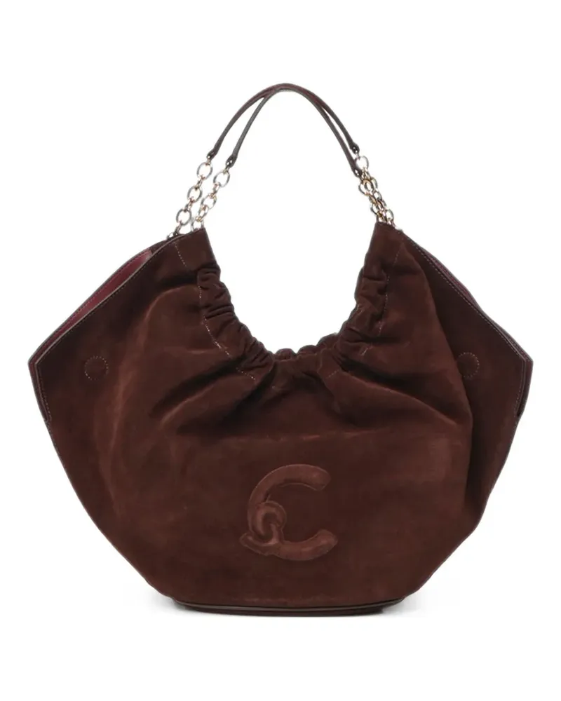 Coccinelle Kleine Tote Bag mit Logo-Patch - Braun Braun