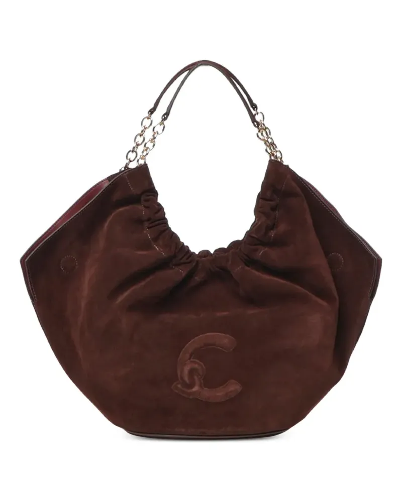 Coccinelle Kleine Tote Bag mit Logo-Patch - Braun Braun