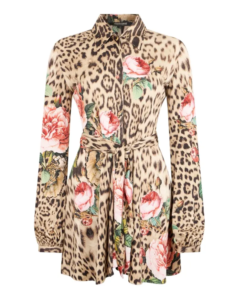 Roberto Cavalli Kleid mit Leoparden-Print - Nude Nude