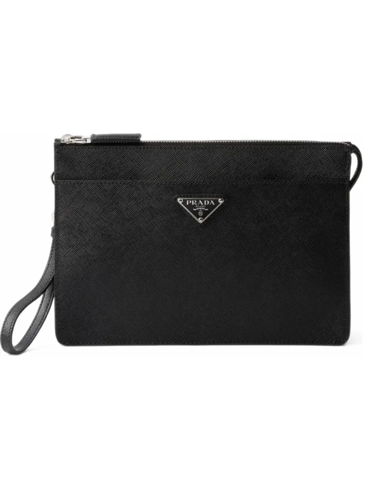 Prada Clutch aus Saffiano-Leder - Schwarz Schwarz