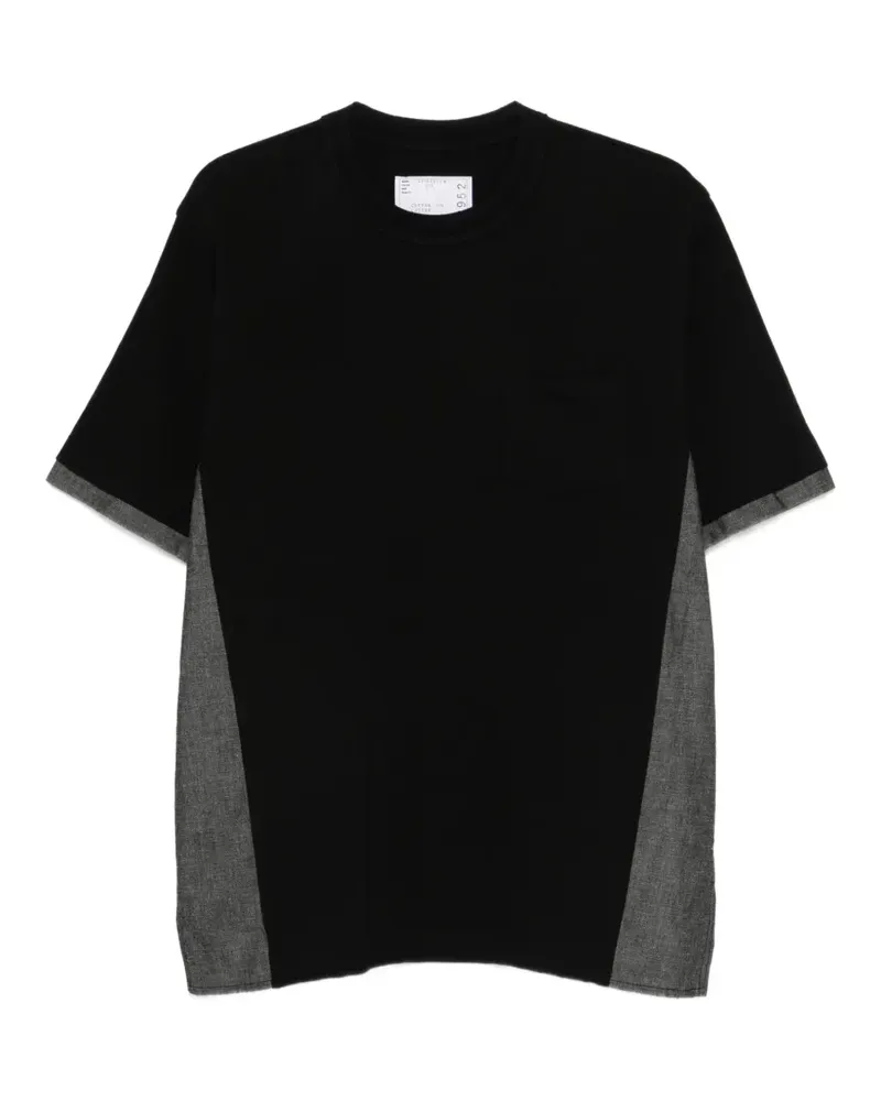 Sacai pocket colour-block T-shirt - Schwarz Schwarz