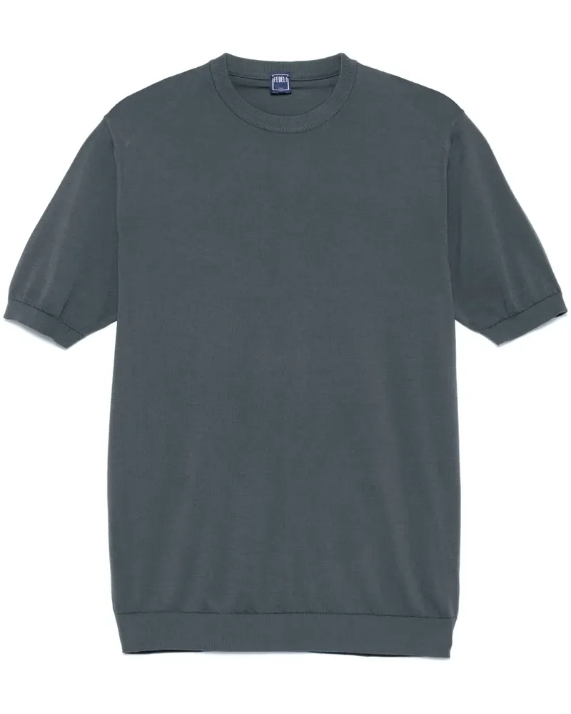 Fedeli Fein gestricktes T-Shirt - Blau Blau