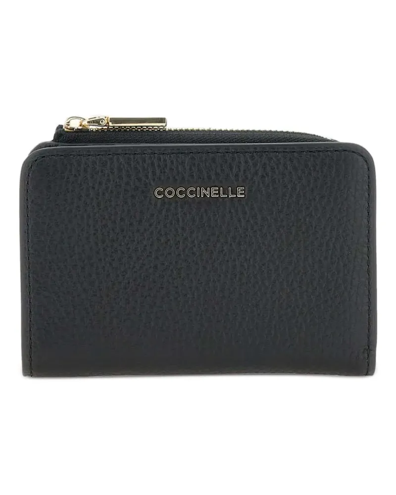 Coccinelle Metallic Soft hammered leather wallet - Schwarz Schwarz