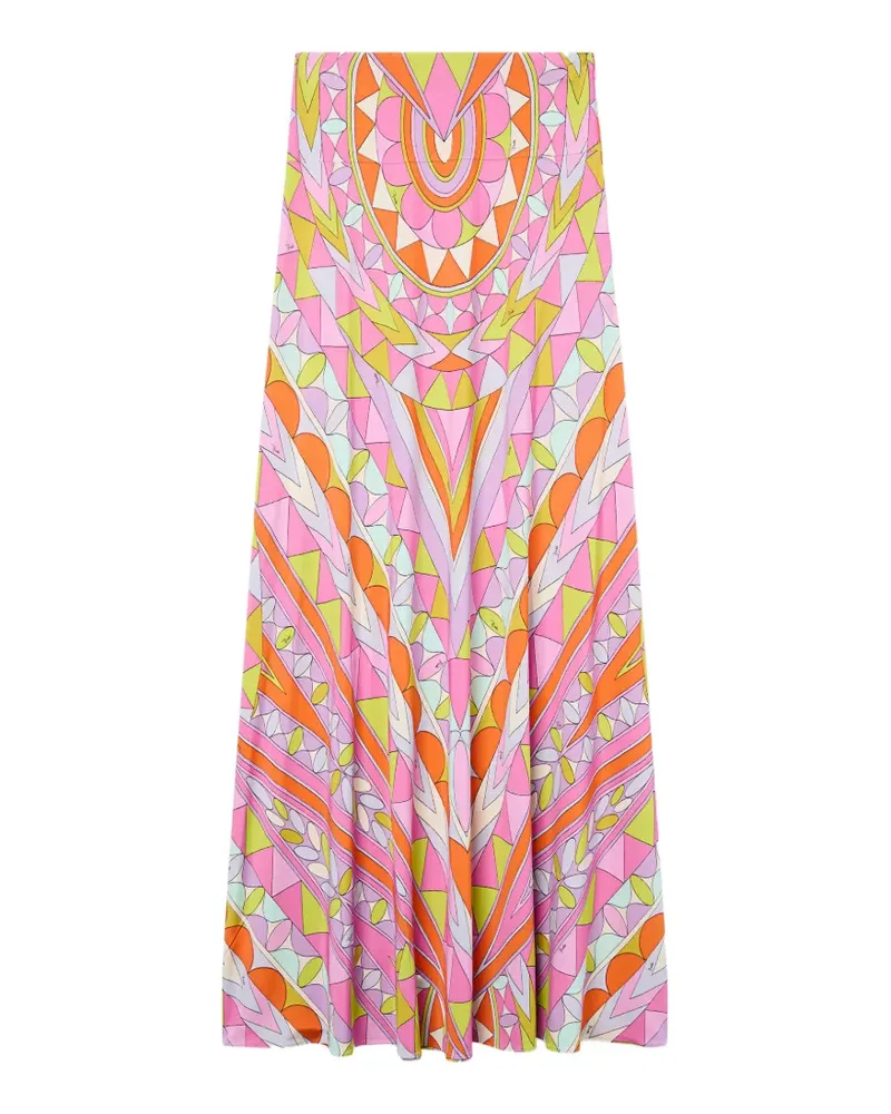 Emilio Pucci Manuba-print long skirt - Rosa Rosa