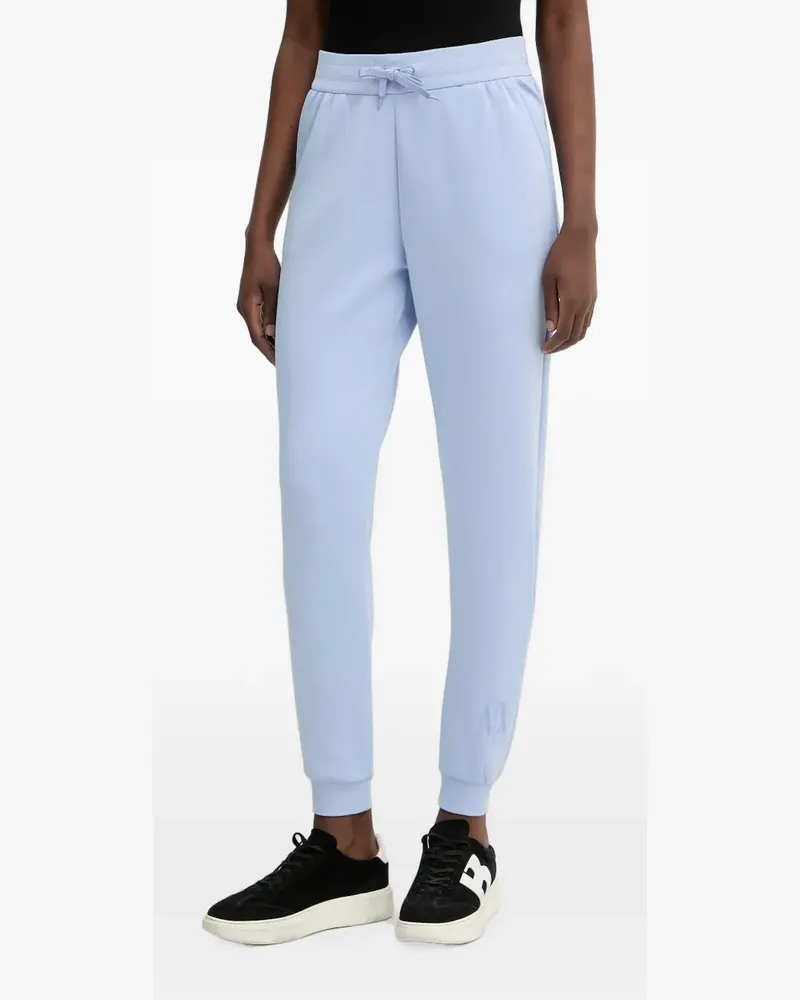 Armani Exchange rhinestone-logo track pants - Blau Blau