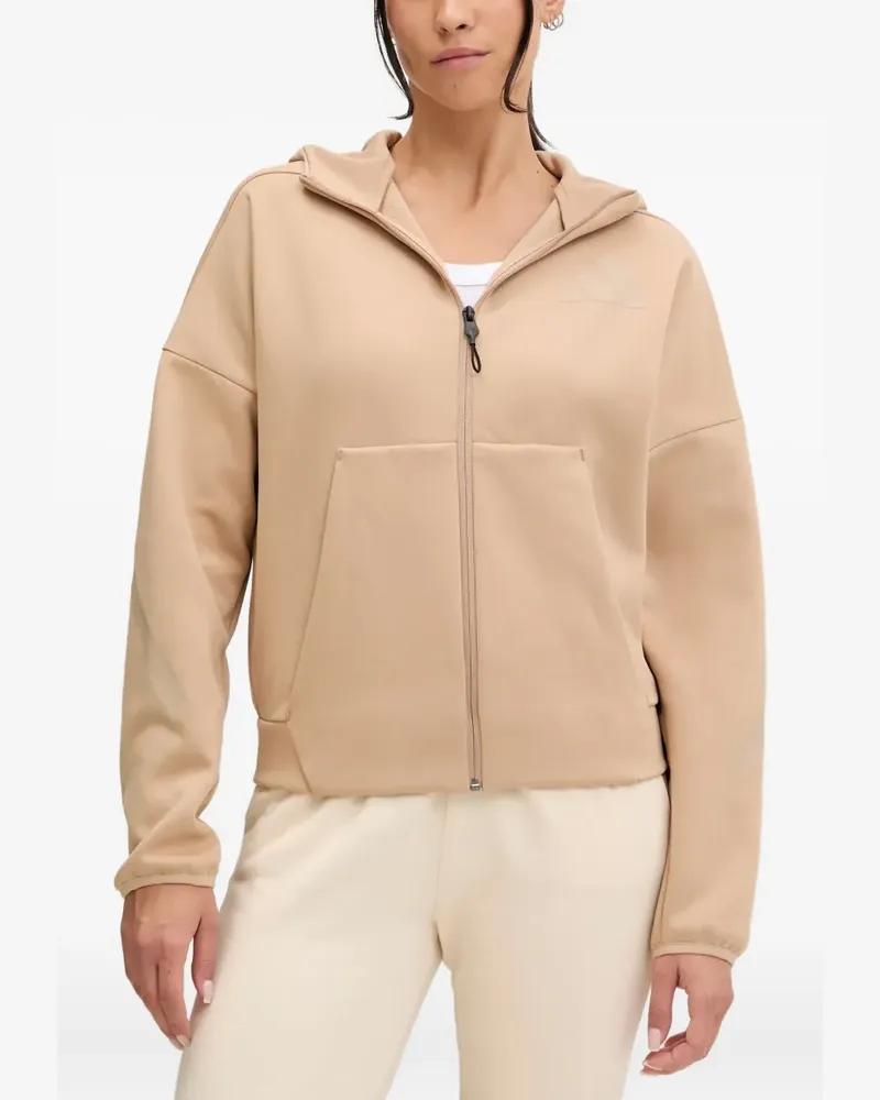 adidas Kapuzenjacke mit Logo - Nude Nude