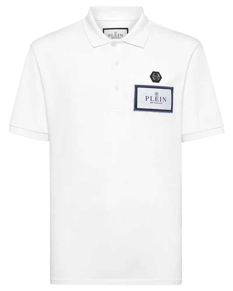 Philipp Plein Poloshirt mit Label - Weiß Weiß