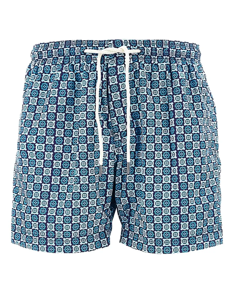 PENINSULA geometric-print drawstring swim shorts - Blau Blau