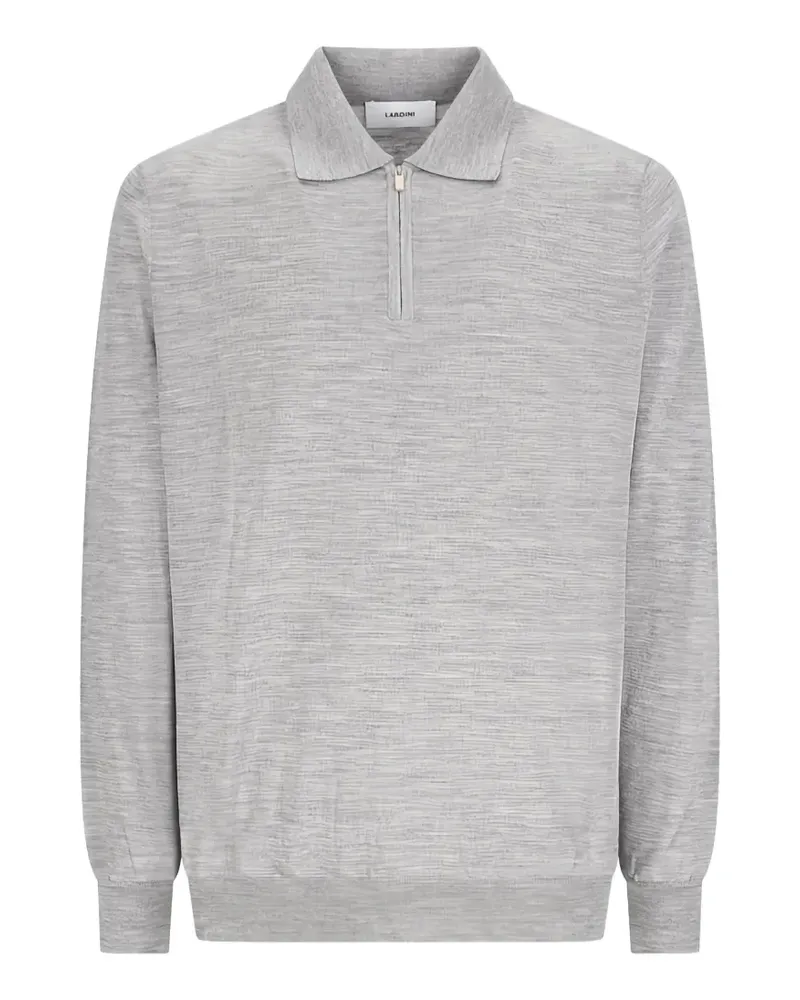 LARDINI zip-fastening long-sleeve polo shirt - Grau Grau