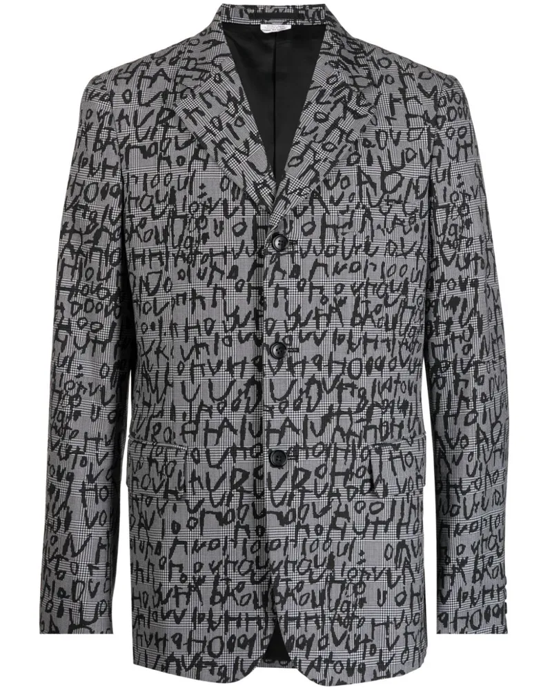 Comme des Garçons Sakko mit abstraktem Print - Schwarz Schwarz