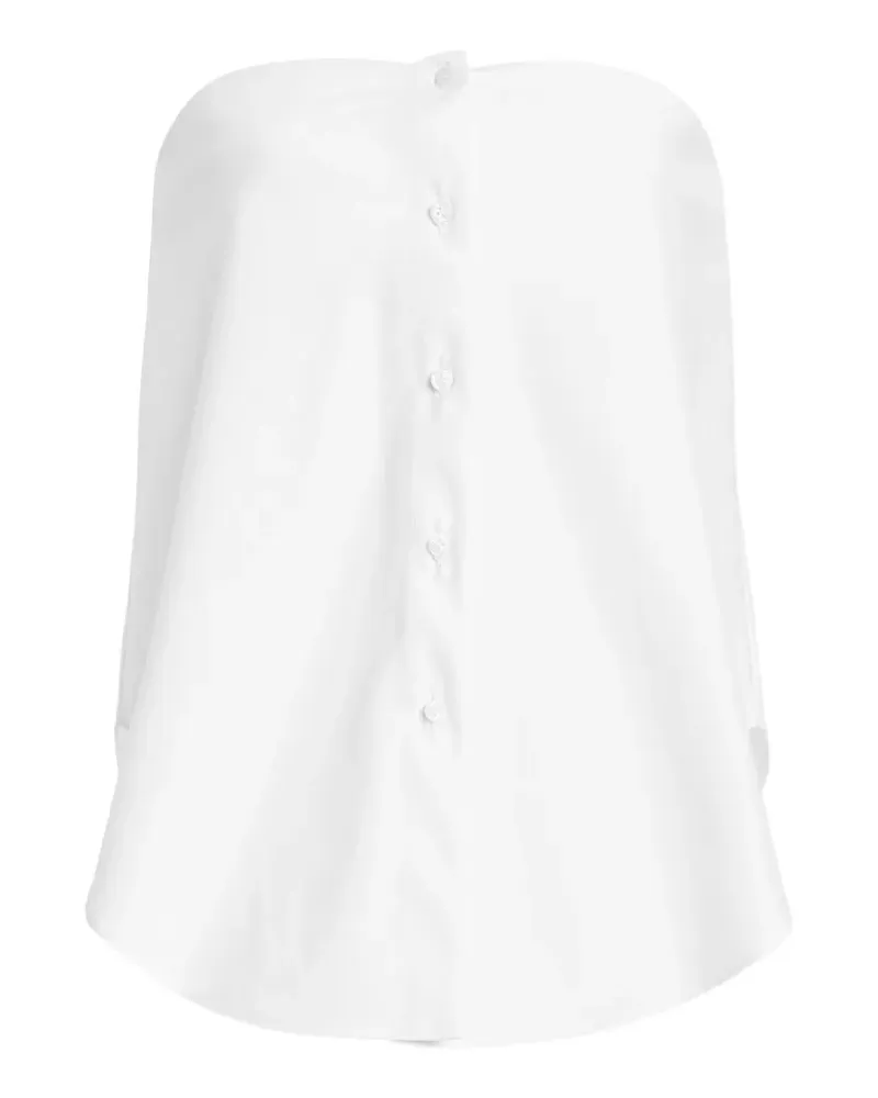 Brandon Maxwell Schulterfreies Shea Popeline-Top - Weiß Weiß