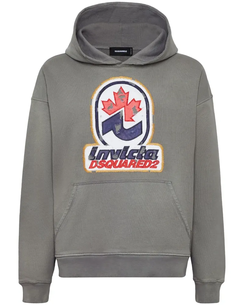 Dsquared2 Hoodie mit Logo-Applikation - Grau Grau