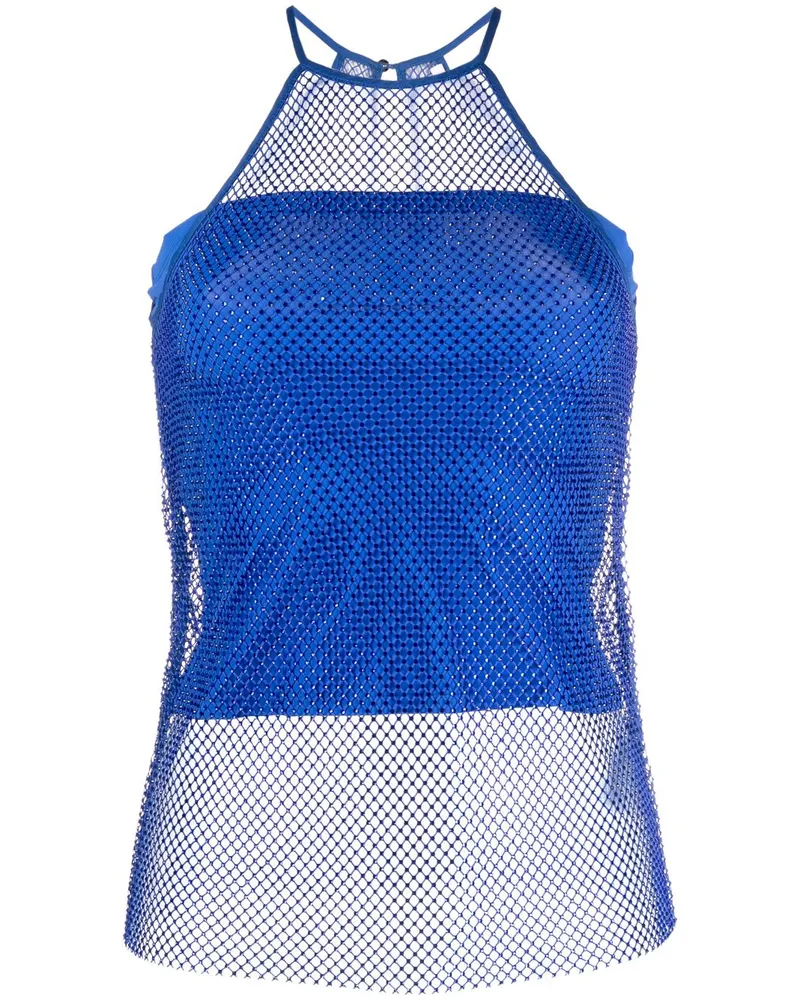Patrizia Pepe Top mit Strass - Blau Blau