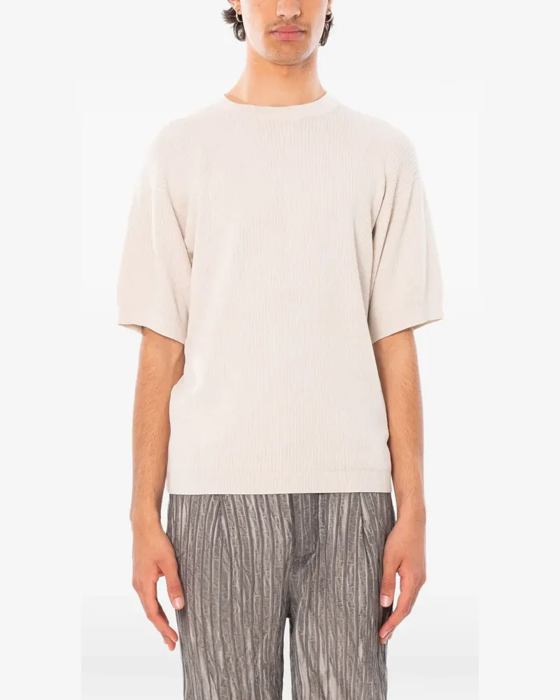 TRANSIT T-Shirt aus geripptem Strick - Nude Nude