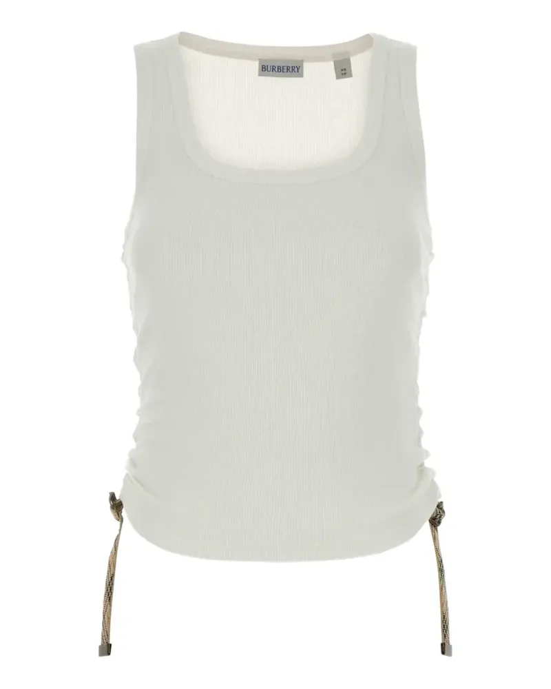 Burberry ribbed drawstring top - Weiß Weiß