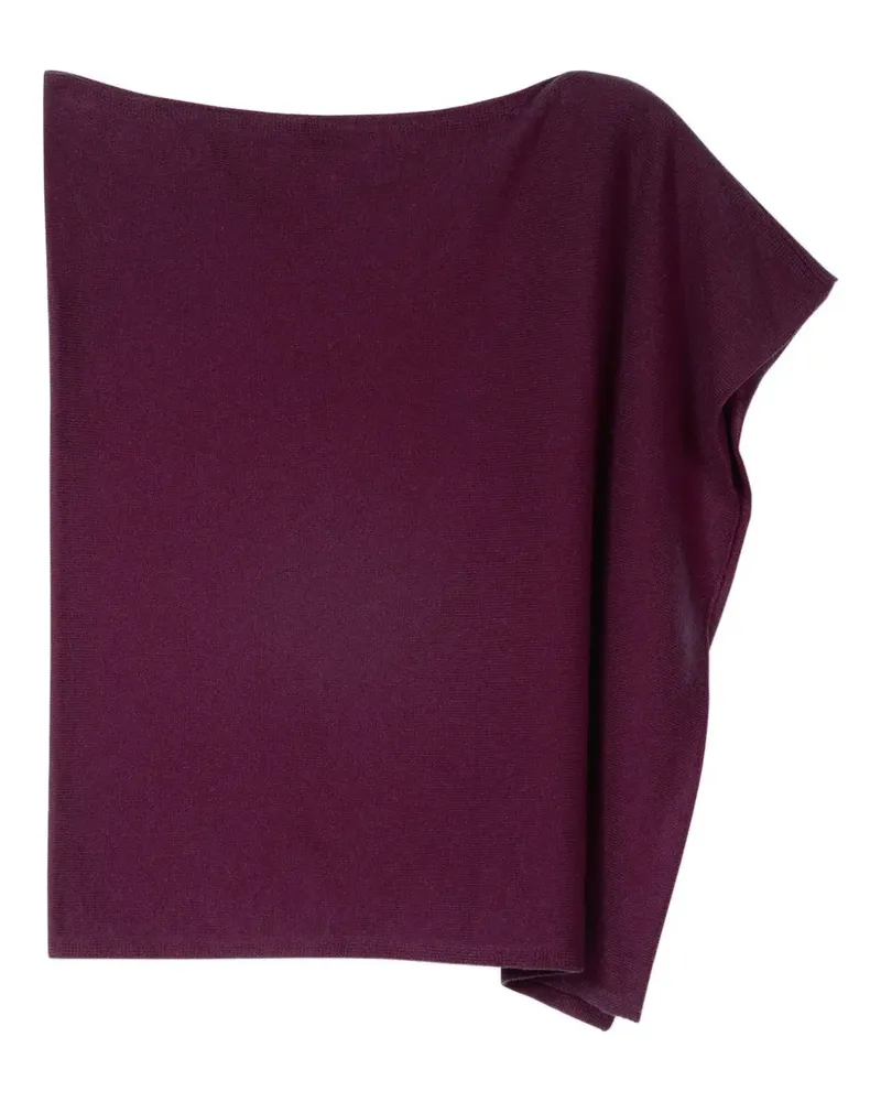 Eric Bompard Kurzer Poncho mit Wasserfallausschnitt - Violett Violett