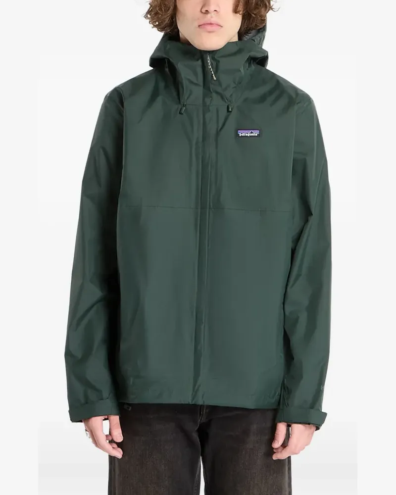 Patagonia logo-patch hooded jacket - Grün Grün