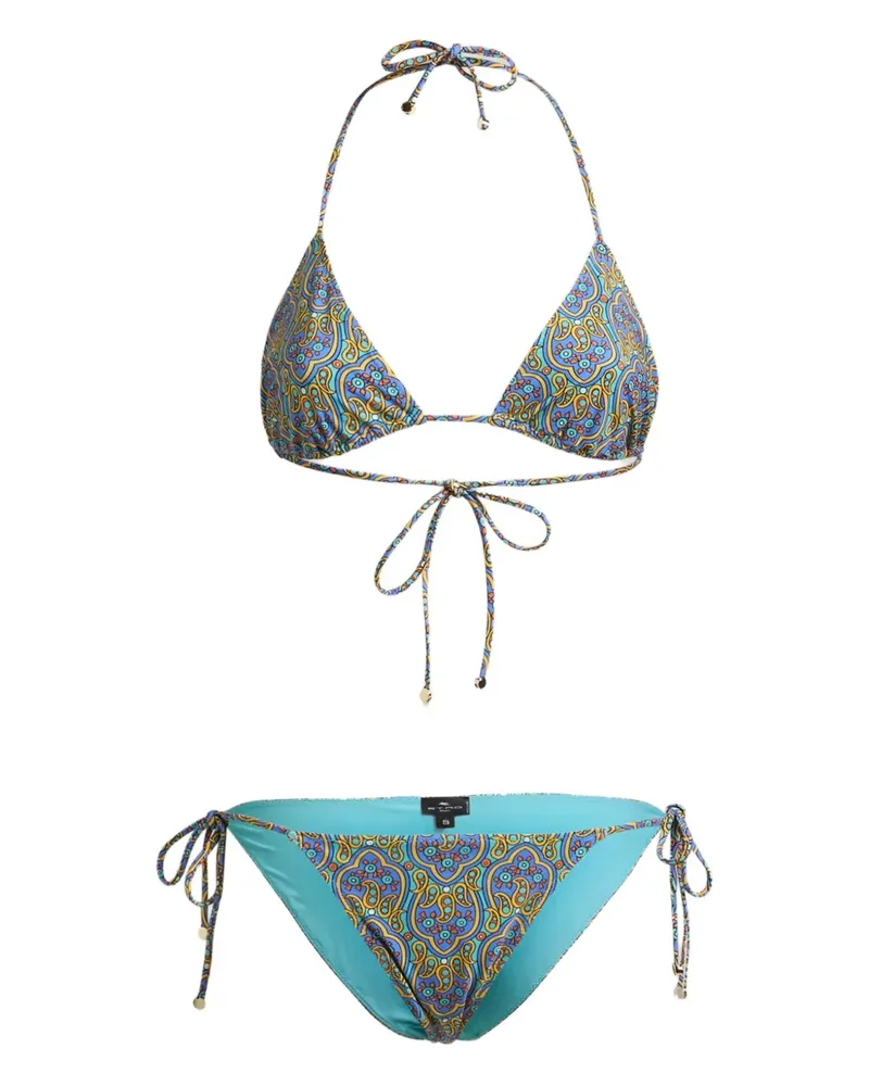 Etro Bikini mit Paisley-Print - Blau Blau