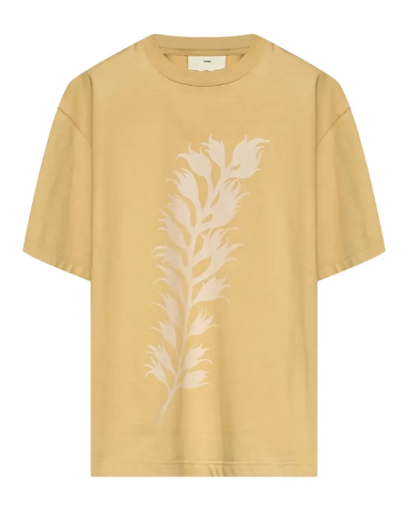 Song For The Mute T-Shirt mit Farn-Print - Gelb Gelb