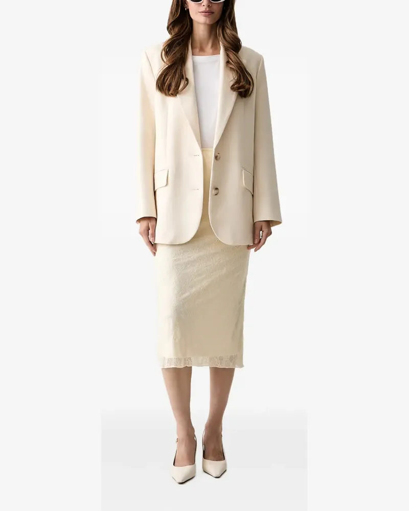 Twin-Set Midirock im Layering-Look - Nude Nude