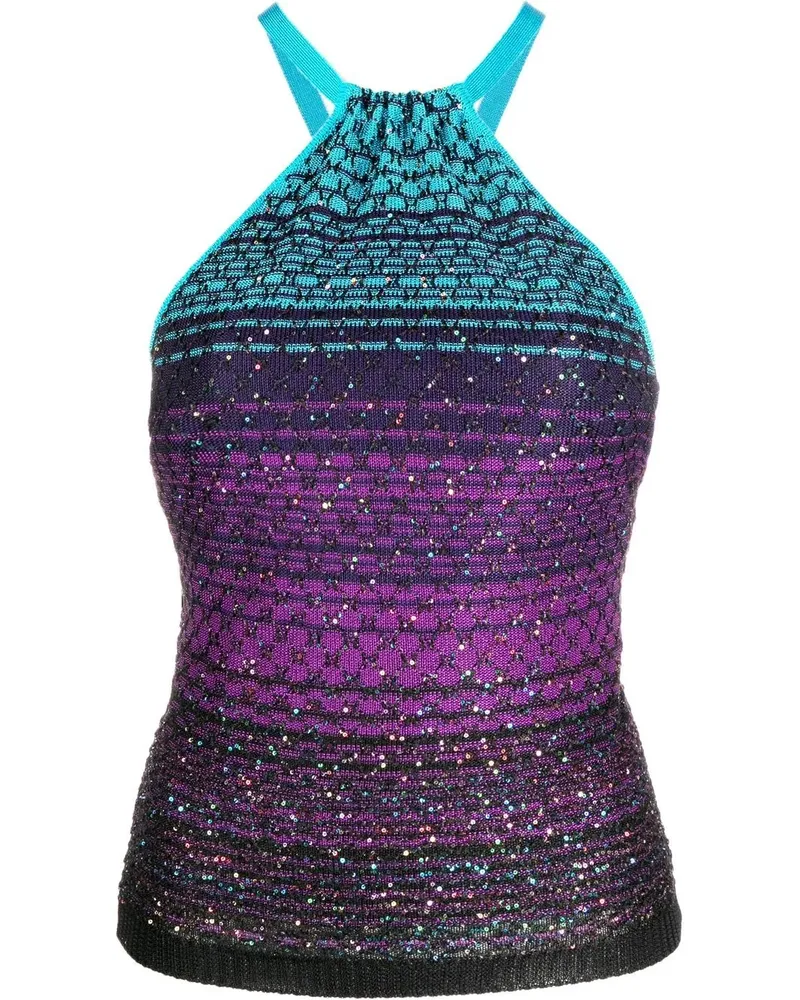 Missoni Top mit Pailletten - Blau Blau