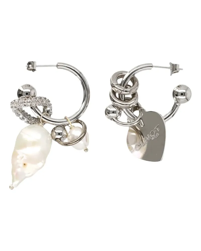 Justine Clenquet Aginese Creolen mit Perlen - Silber Silber