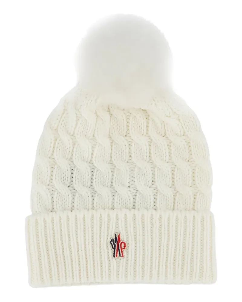 Moncler Beanie mit Zopfstrickmuster - Nude Nude