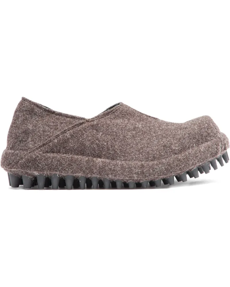 FourTwoFour on Fairfax Miner felted loafer - Braun Braun