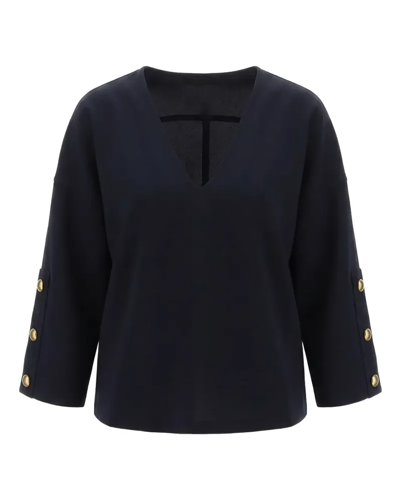 Max Mara Oberteil mit Knöpfen - Blau Blau