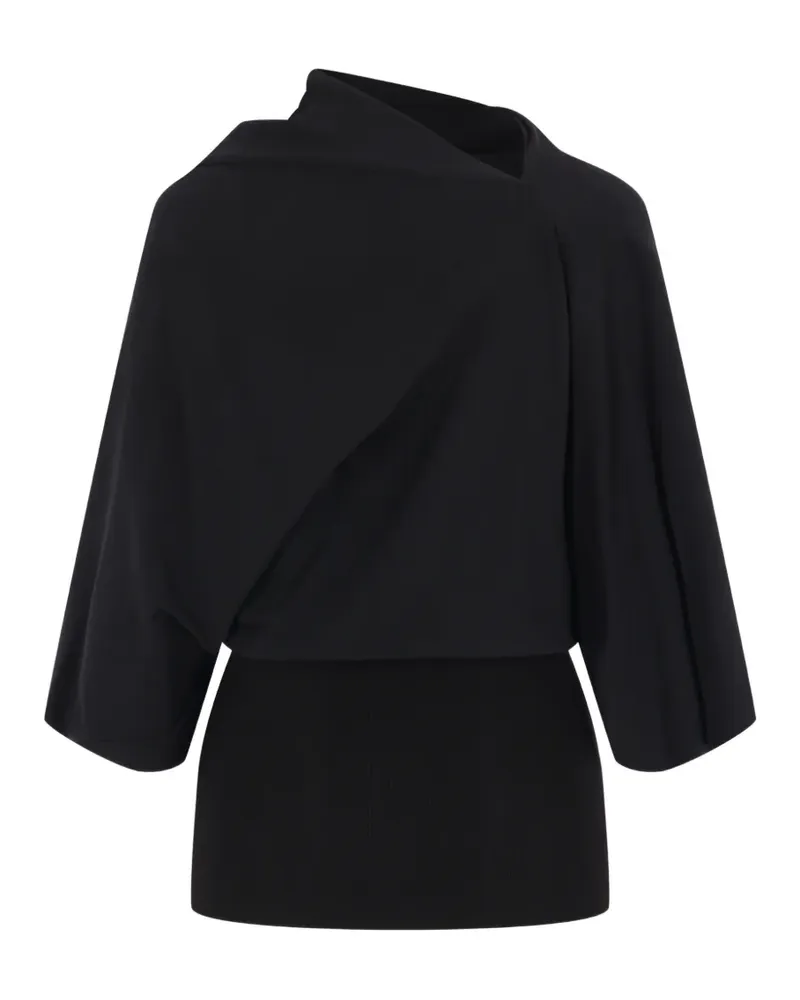 Rick Owens draped asymmetric top - Schwarz Schwarz