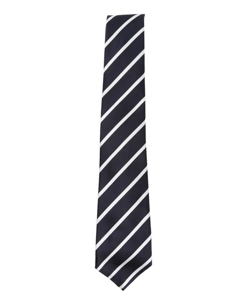 Kiton diagonal-stripe silk tie - Blau Blau