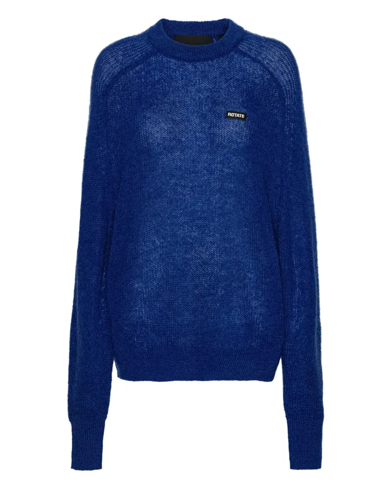 ROTATE Birger Christensen Pullover mit Logo-Patch - Blau Blau