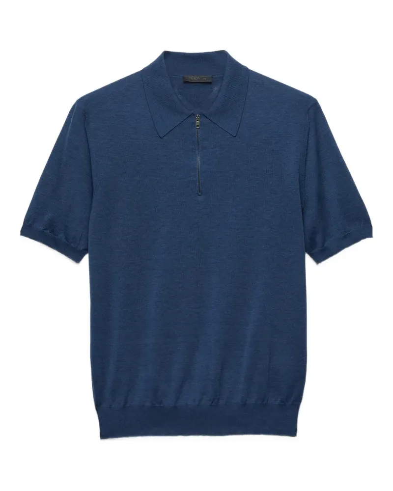 Prada s ilk and cotton polo shirt - Blau Blau