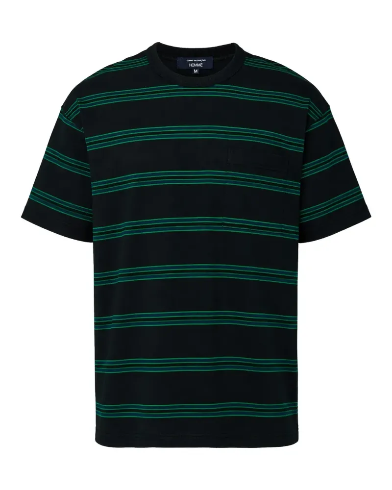 Comme des Garçons striped chest-pocket T-shirt - Schwarz Schwarz