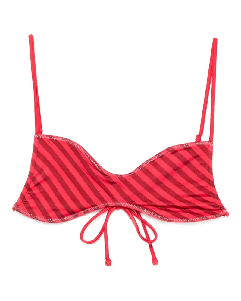 Frankies Bikinis x Jennie Magnolia striped bikini top - Rot Rot