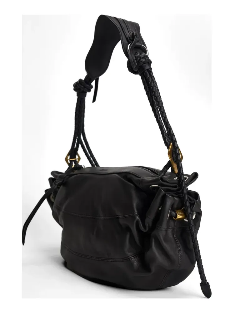 Isabel Marant medium Maia braided-strap knotted leather shoulder bag - Schwarz Schwarz