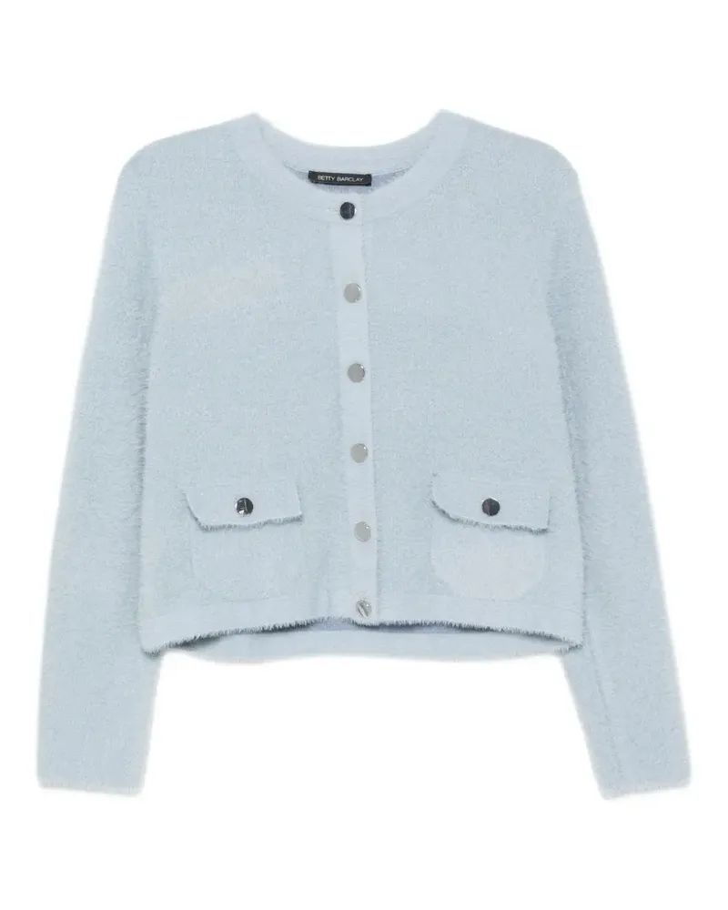 Betty Barclay Cropped-Cardigan aus Bouclé-Strick - Blau Blau