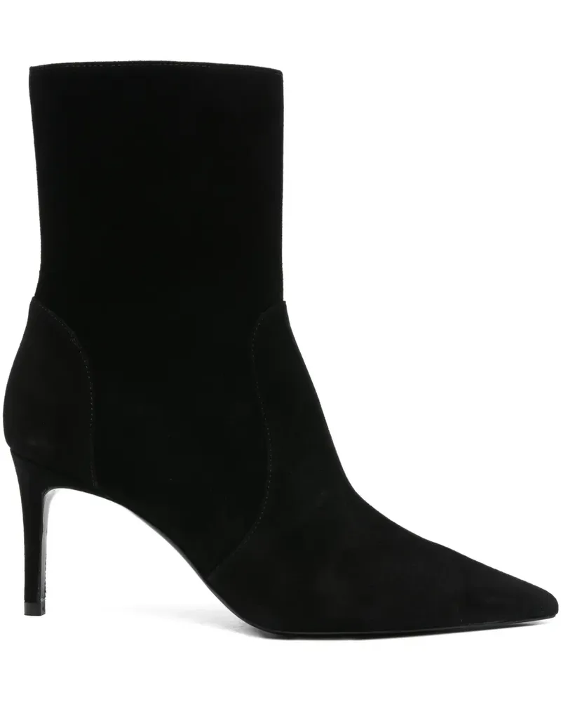 Stuart Weitzman Wildlederstiefel mit spitzer Kappe - Schwarz Schwarz