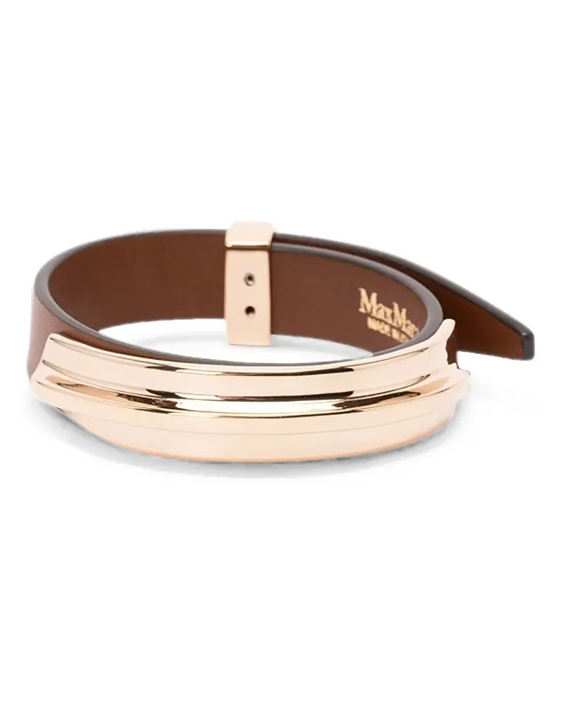 Max Mara Agiate leather bracelet - Gold Gold