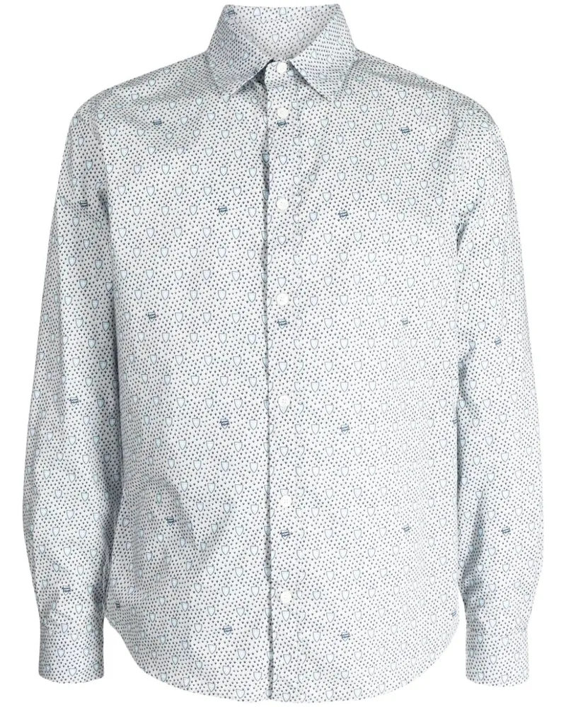 Kitsuné Hemd mit grafischem Print - Blau Blau