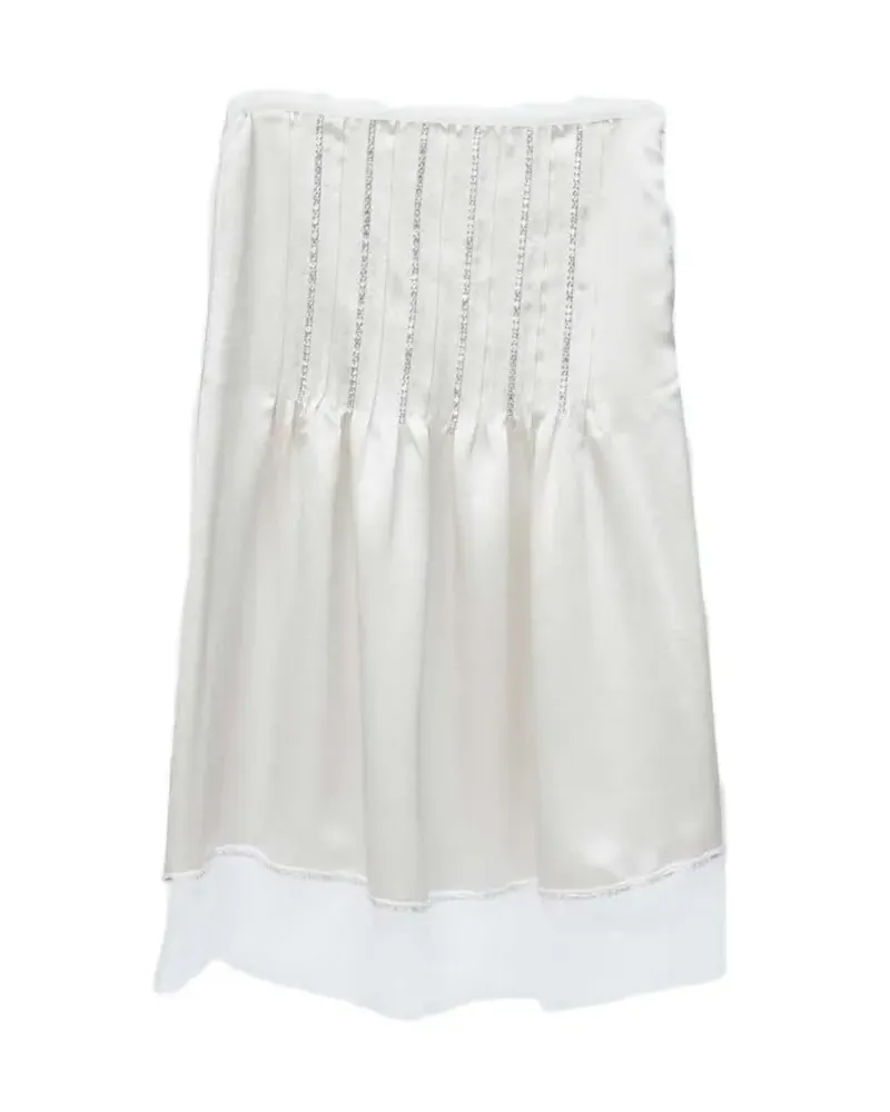 3.1 phillip lim crystal-inlay embellished satin slip skirt - Nude Nude