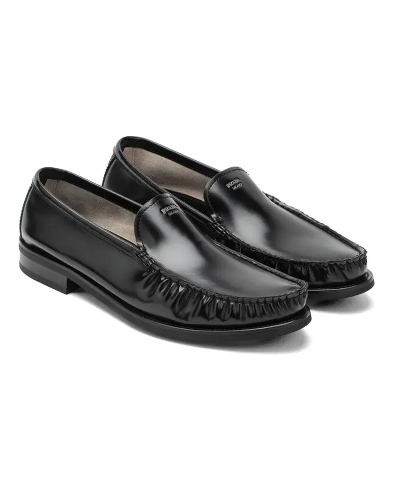 Prada brushed leather loafers - Schwarz Schwarz