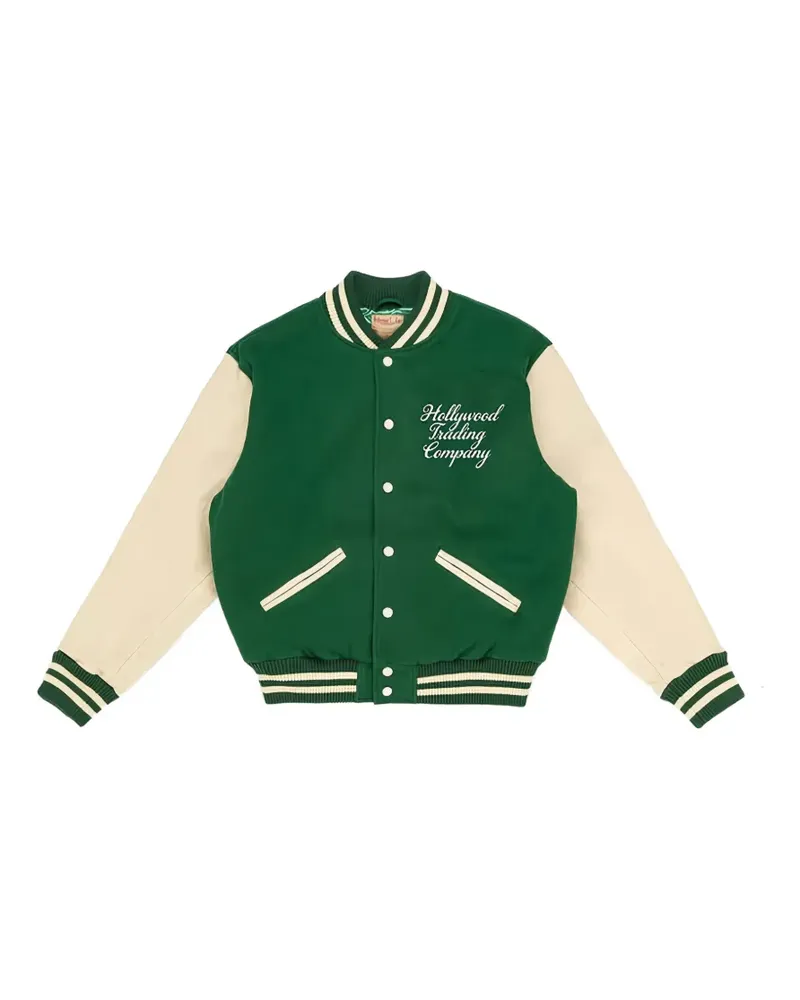 HTC Hollywood Trading Company College logo-embroidered varsity jacket - Grün Grün