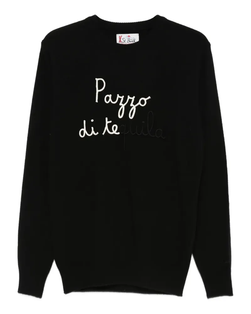 MC2 Saint Barth Heron Pullover mit Stickerei - Schwarz Schwarz