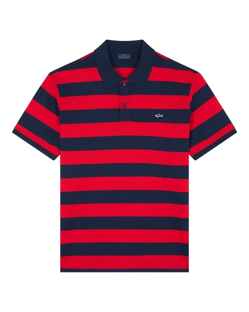 Paul & Shark Gestreiftes Poloshirt aus Piqué - Rot Rot