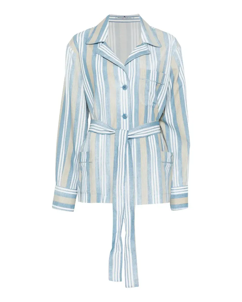 Ermanno Scervino Gestreifte Jacke mit Gürtel - Blau Blau