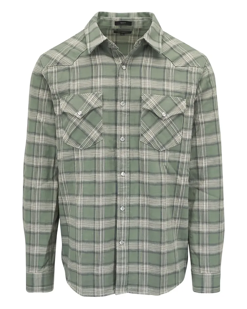 Adriano Goldschmied checked snap-button shirt - Grün Grün