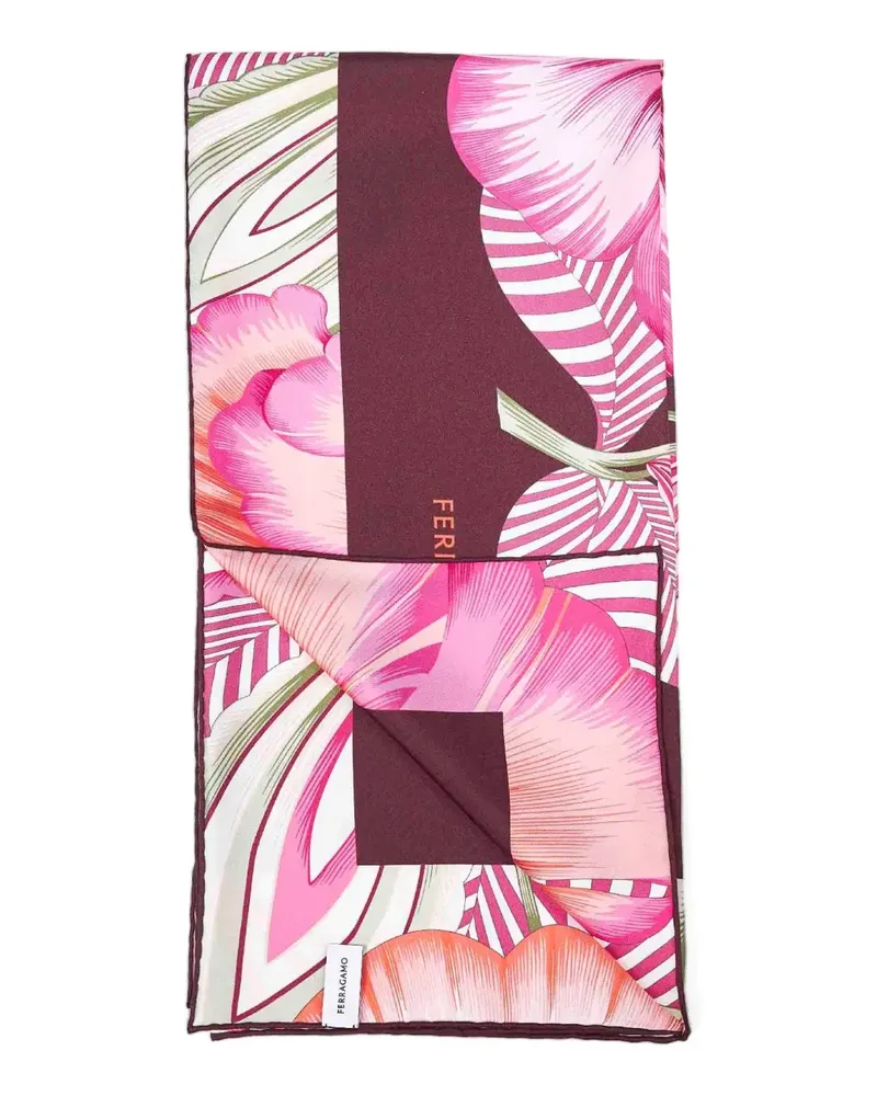 Ferragamo jacquard blossom print scarf - Rosa Rosa